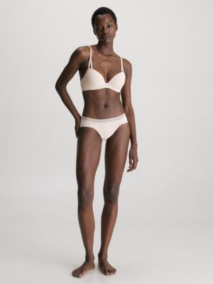 Calvin Klein Womens Seductive Comfort Lace Bikini Underwear,Pewter  Sand,X-Small