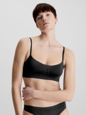 Calvin Klein Women's Bonded Flex Unlined Balconette Bralette, Black,  X-Small at  Women's Clothing store