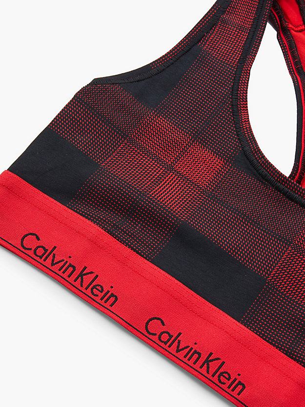 TEXTURED PLAID_BLACK Bralette and Thong Set - Modern Cotton for women CALVIN KLEIN