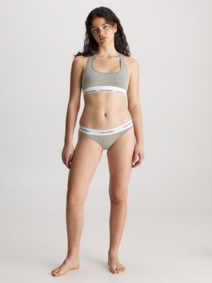 Buy Calvin Klein - Women's Cotton Bralette and Thong Underwear Set (Grey,  XL) Online at desertcartKSA