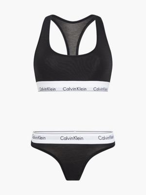 Descubrir 52+ imagen calvin klein thong and bra set