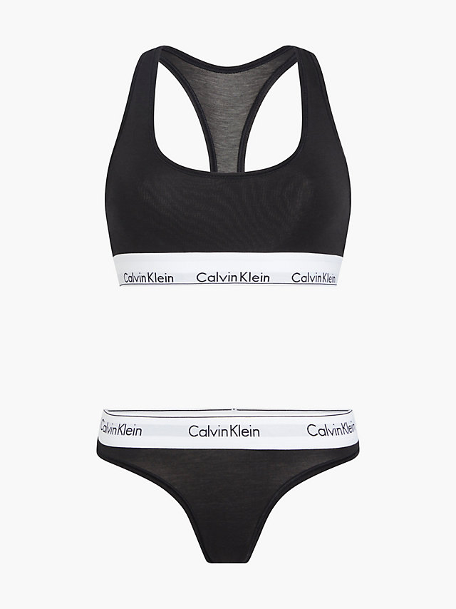 Black Bralette And Thong Set - Modern Cotton undefined women Calvin Klein