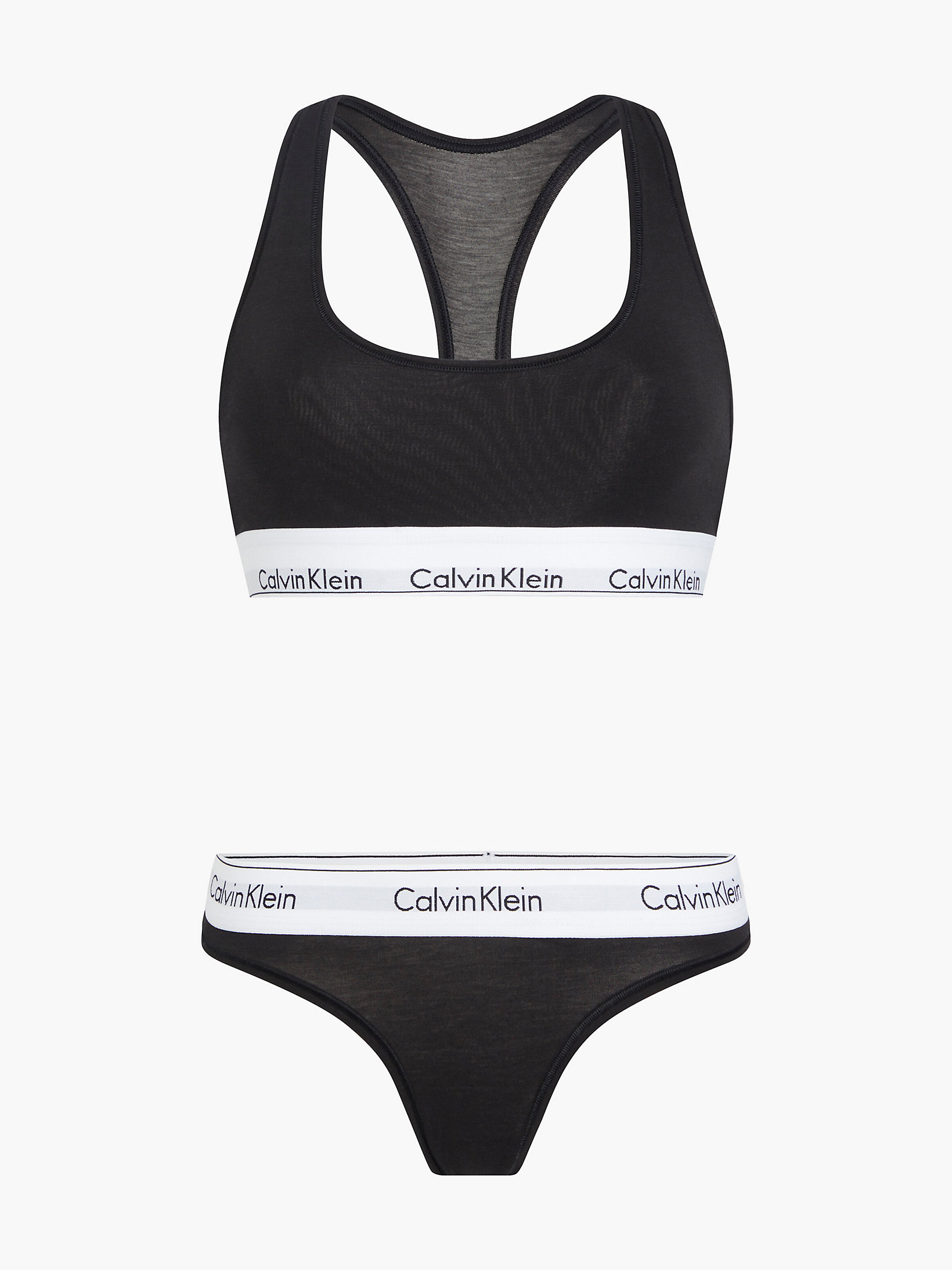Black Bralette And Bikini Set - Modern Cotton undefined women Calvin Klein