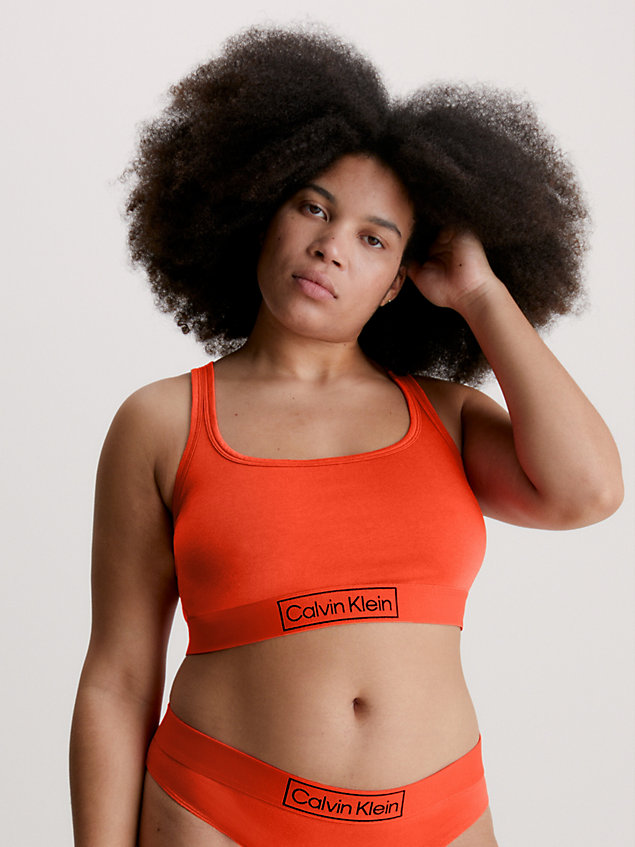 red plus size bralette - reimagined heritage for women calvin klein