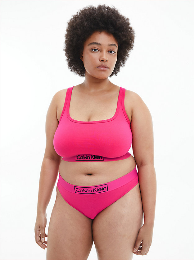 PINK SPLENDOR Plus Size Bikini Briefs - Reimagined Heritage for women CALVIN KLEIN