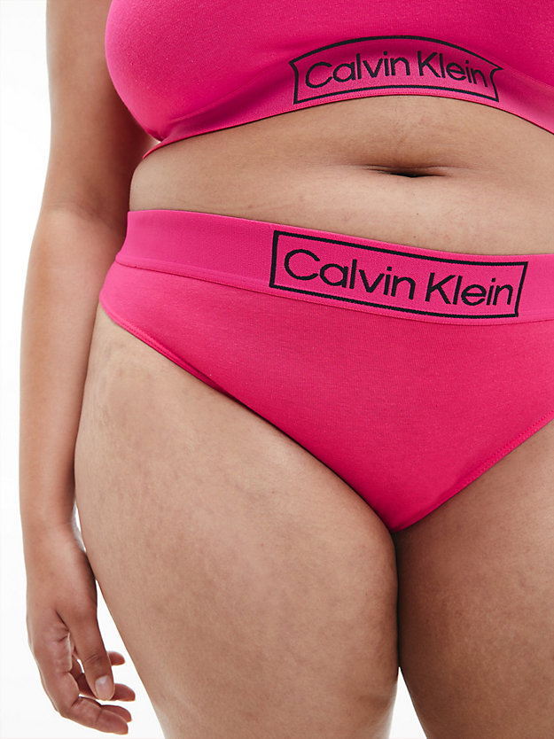 PINK SPLENDOR Plus Size Bikini Briefs - Reimagined Heritage for women CALVIN KLEIN