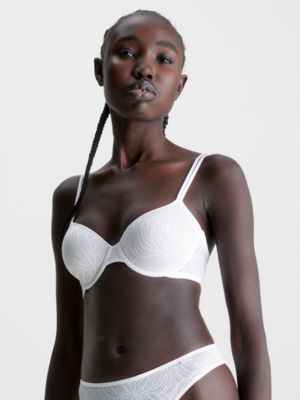 Buy Calvin Klein Sheer Marquisette Lace Traingle White Bra from Next Ireland
