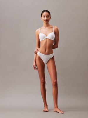 Buy Calvin Klein White Sheer Marquisette Lace Demi Bra from Next USA