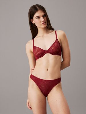 red thong - sheer marquisette for women calvin klein