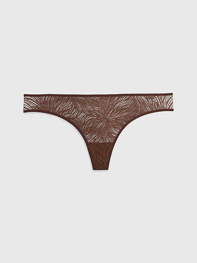brown thong - sheer marquisette for women calvin klein