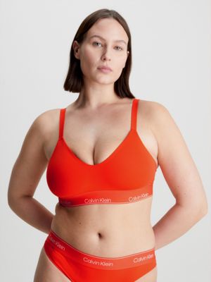 Red calvin klein clearance triangle bra