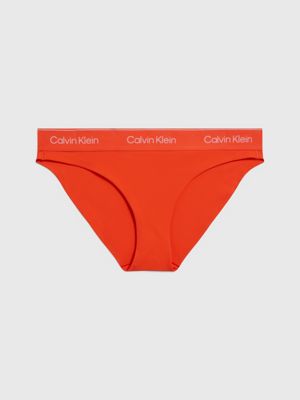 Calvin Klein Lace-trim Mid-rise Stretch-woven Briefs X in Red