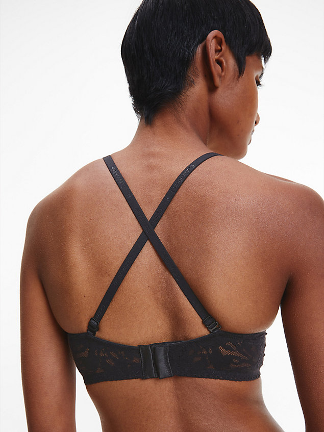 black plunge bra - ultra soft lace for women calvin klein