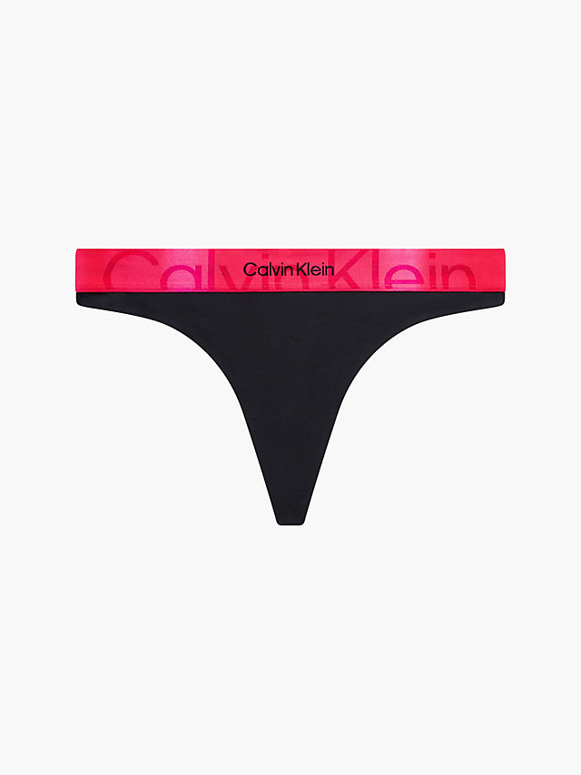 Black W. Pink Splendor Thong - Embossed Icon undefined women Calvin Klein