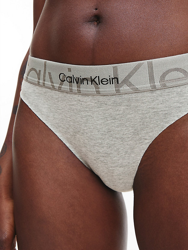 GREY HEATHER Bikini Brief - Embossed Icon for women CALVIN KLEIN