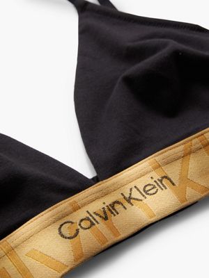 BLACK W. OLD GOLD WSB Sujetador de triángulo -  Embossed Icon de mujer CALVIN KLEIN