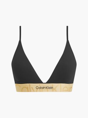 Calvin Klein Embossed Icon Triangle Bra in Black