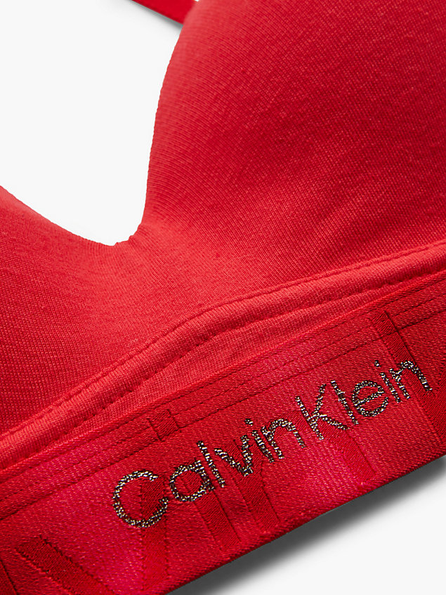 red push-up bralette - embossed icon voor dames - calvin klein