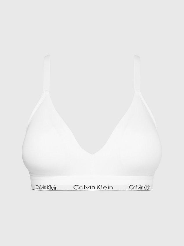 soutien-gorge triangle grande taille - modern cotton white pour femmes calvin klein