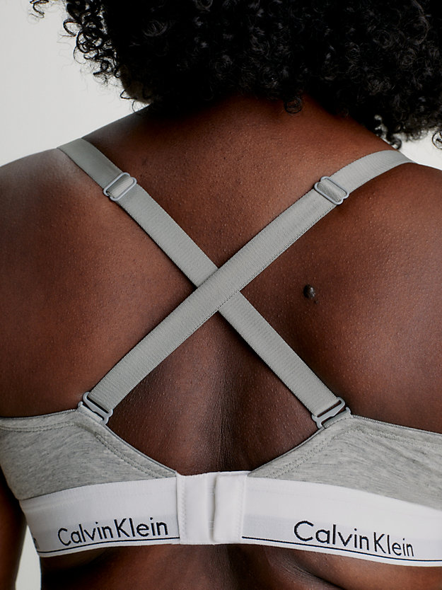 GREY HEATHER Plus Size Triangle Bra - Modern Cotton for women CALVIN KLEIN