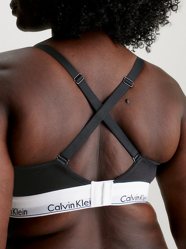 soutien-gorge triangle grande taille - modern cotton black pour femmes calvin klein