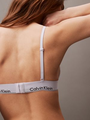 Calvin Klein – Triangel-BH aus Samt in Rocket Foil