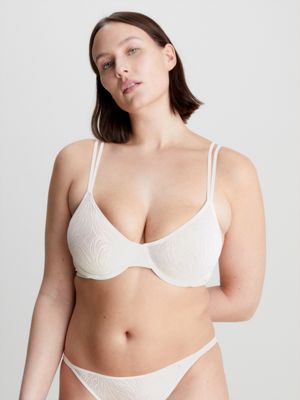 Buy Calvin Klein White Sheer Marquisette Lace Demi Bra from Next Luxembourg