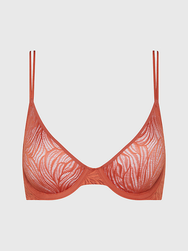 orange demi bra - sheer marquisette for women calvin klein