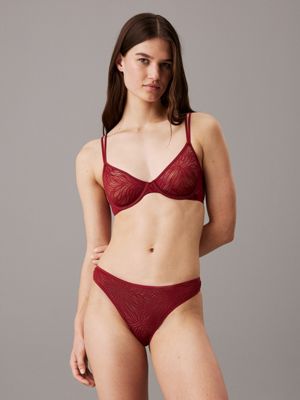 red demi bra - sheer marquisette for women calvin klein