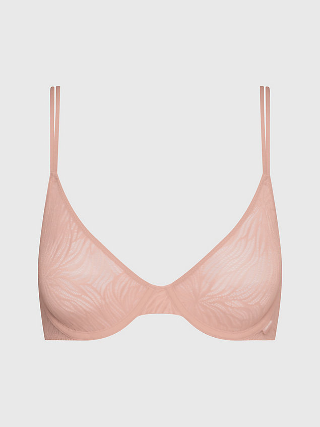 pink demi bra - sheer marquisette for women calvin klein