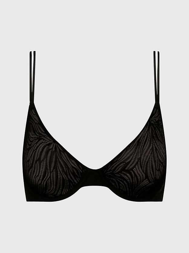 black demi bra - sheer marquisette for women calvin klein