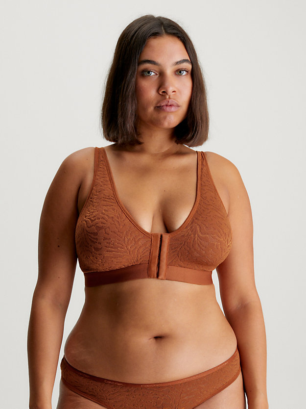 ginger bread lace recovery bralette for women calvin klein