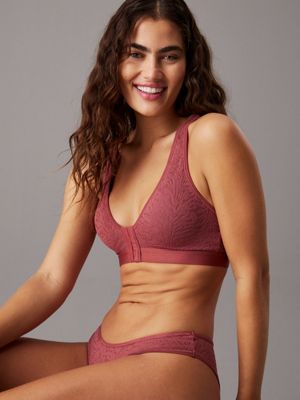 pink lace recovery bralette for women calvin klein