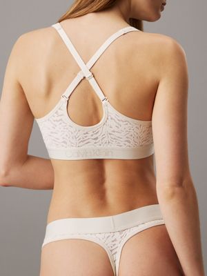 bone white lace recovery bralette for women calvin klein