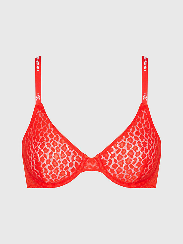 red lace t-shirt bra - ck96 for women calvin klein