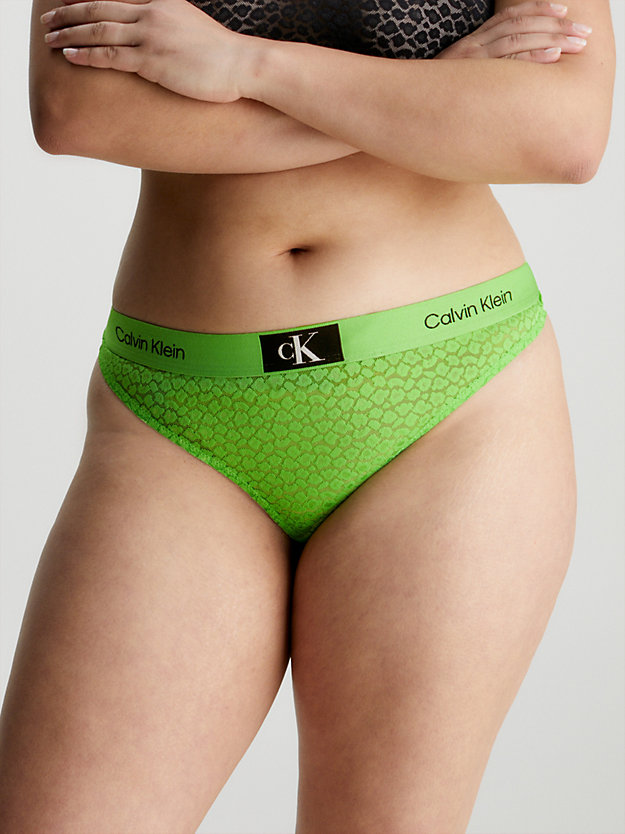 fabulous green lace thong - ck96 for women calvin klein