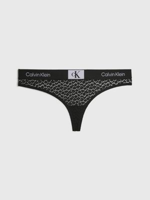 BLACK Lace Thong - Ck96 undefined women Calvin Klein