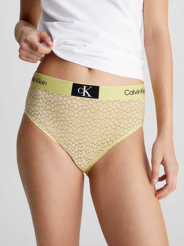 celery sprig lace high waisted bikini briefs - ck96 for women calvin klein