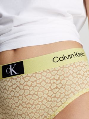 Calvin Klein CK 96 high waist thong in hot pink animal lace