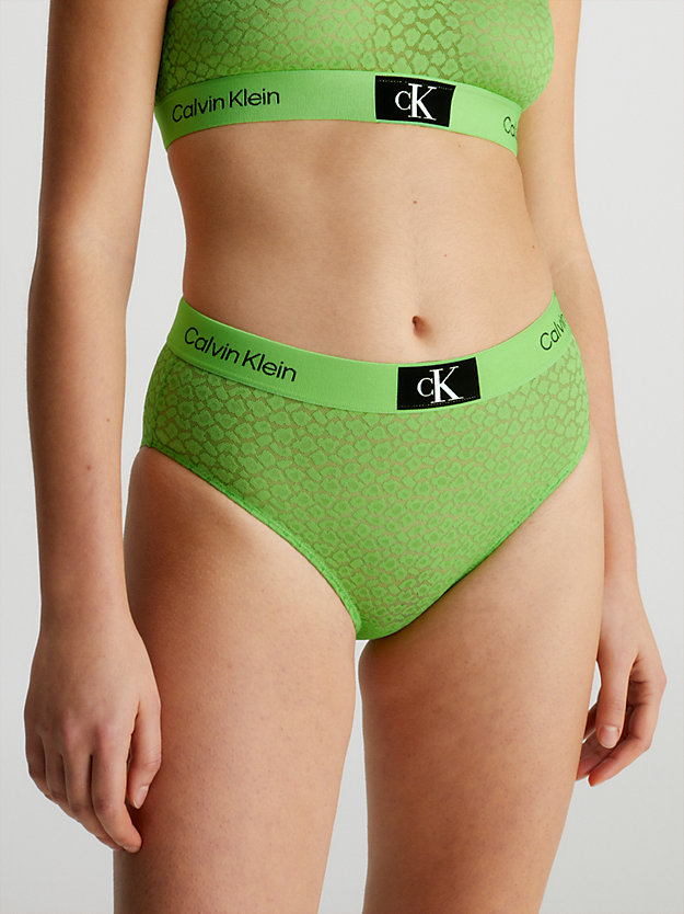 fabulous green spitzen-bikinislip mit hoher taille - ck96 für damen - calvin klein