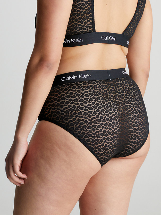 BLACK Lace High Waisted Bikini Briefs - CK96 for women CALVIN KLEIN