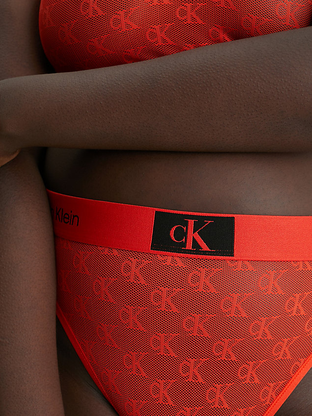 red lace brazilian briefs - ck96 for women calvin klein