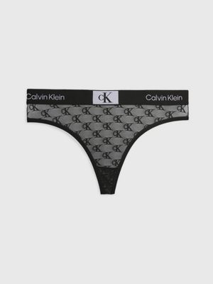 BLACK Lace Thong - Ck96 undefined women Calvin Klein