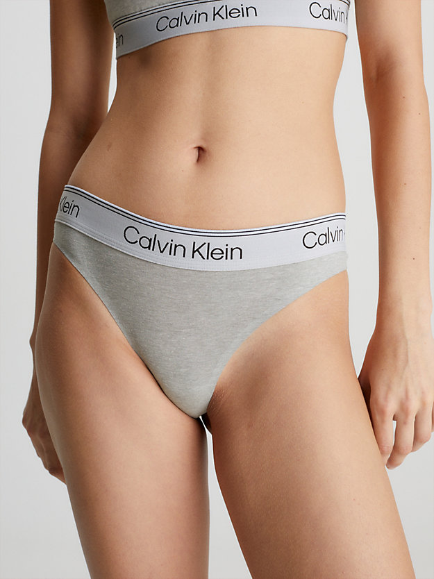 ATH GREY HEATHER Thong - Athletic Cotton for women CALVIN KLEIN