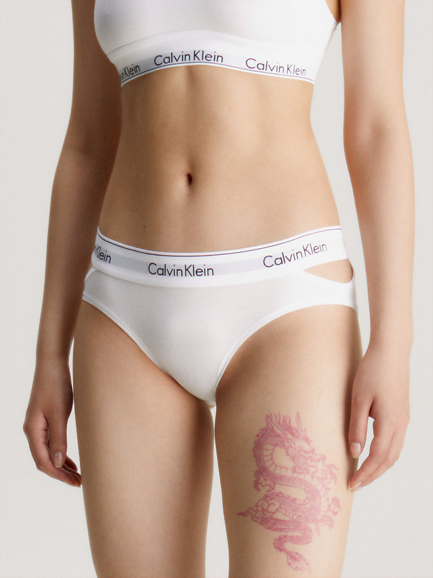 white bikini briefs - ck deconstructed for women calvin klein