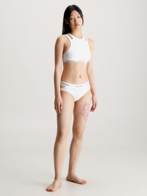 white bikini briefs - ck deconstructed for women calvin klein
