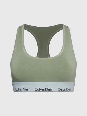 Green and white on sale calvin klein bra