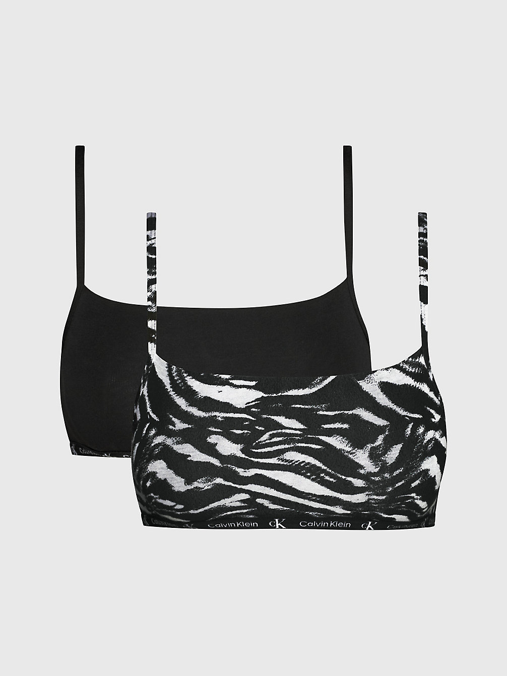 BLACK/TIGER PRINT 2 Pack Bralettes - Ck96 undefined women Calvin Klein
