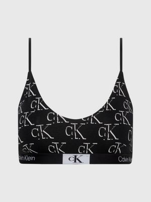 Calvin Klein CK One lace lingerie set with logo detail in black
