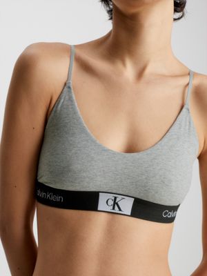 Calvin Klein Women's String Bralette - CK One, Grey Heather, Size